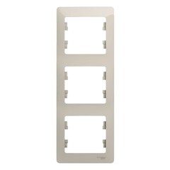 Рамка Systeme Electric Glossa трехместная молочная (GSL000907)