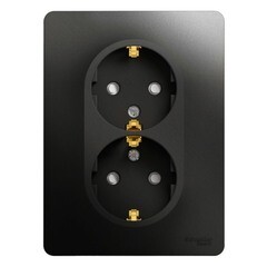 Изображение товара Розетка Systeme Electric Glossa встраиваемая антрацит со шторками (GSL000726)