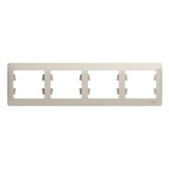 Рамка Systeme Electric Glossa четырехместная молочная (GSL000904)