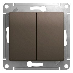 Изображение товара Переключатель Systeme Electric Glossa двухклавишный встраиваемый шоколад (GSL000865)