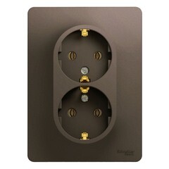 Розетка Systeme Electric Glossa встраиваемая шоколад (GSL000824) - фото 1