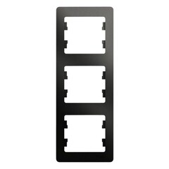 Рамка Systeme Electric Glossa трехместная антрацит (GSL000707) - фото 1