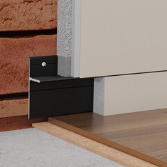 Плинтус алюминиевый напольный черный 44х15,2х2500 мм для скрытого монтажа - фото 2