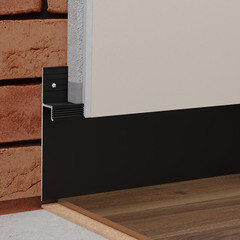 Плинтус алюминиевый напольный черный 95х16,4х2500 мм для скрытого монтажа - фото 2