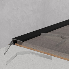 Плинтус алюминиевый напольный черный 5,9х16х2700 мм щелевой - фото 2