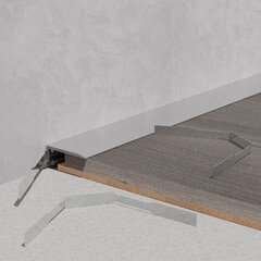 Плинтус алюминиевый напольный серебро 5,9х16х2700 мм щелевой - фото 2