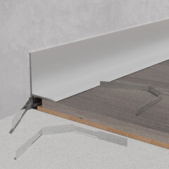 Плинтус алюминиевый напольный серебро 5,9х16х2700 мм L-образный - фото 2