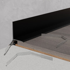 Плинтус алюминиевый напольный черный 5,9х16х2700 мм L-образный - фото 2