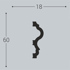 Молдинг из экополимера ударопрочный 60х18х2000 мм под покраску Bello Deco XPS M 6 белый - фото 4