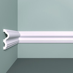 Молдинг из экополимера ударопрочный 60х18х2000 мм под покраску Bello Deco XPS M 6 белый - фото 1