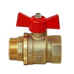 Кран шаровой латунный БАЗ Standart 1/2 ВР(г) х 1/2 НР(ш) проходной бабочка прямой (БАЗ.А31.1.15.40) - фото 2