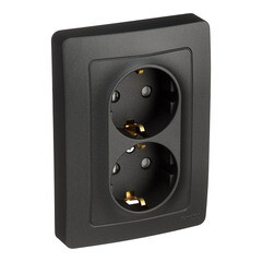 Розетка Systeme Electric Blanca встраиваемая антрацит со шторками (BLNRS001126) - фото 4