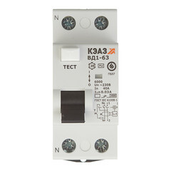 Изображение товара УЗО КЭАЗ OptiDin ВД1-63 40А 1P+N тип AC 30 мА 4,5 кА (221905)