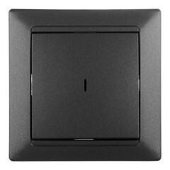 Изображение товара Выключатель Svet Стиль одноклавишный встраиваемый графит с подсветкой (EV 0365-9111)