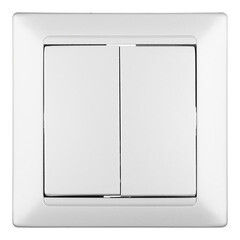 Изображение товара Выключатель Svet Стиль двухклавишный встраиваемый серебро (EV 0365-5128)