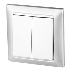 Выключатель Svet Стиль двухклавишный встраиваемый серебро (EV 0365-5128) - фото 4