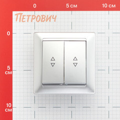 Выключатель Svet Стиль двухклавишный встраиваемый серебро (EV 0365-7128) - фото 2