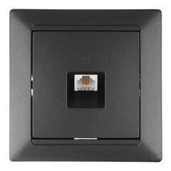 Розетка телефонная Svet Стиль встраиваемая графит RJ11 (EV 0365-3111) - фото 1