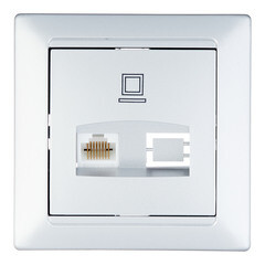 Изображение товара Розетка компьютерная Svet Стиль встраиваемая серебро RJ45 (EV 0365-2118)