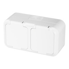 Розетка Svet накладная белая с крышкой (EV 0366-6620) - фото 5