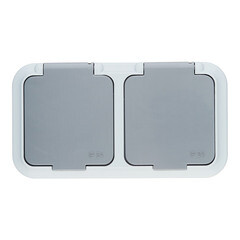 Розетка Svet накладная серая с крышкой (EV 0366-6625) - фото 1