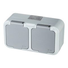 Розетка Svet накладная серая с крышкой (EV 0366-6625) - фото 5