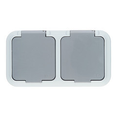 Розетка Svet накладная серая со шторками с крышкой (EV 0366-8625) - фото 1