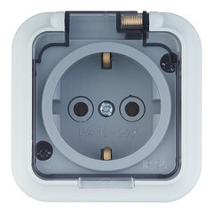 Изображение товара Розетка Svet накладная серая с крышкой (EV 0366-6619)