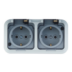 Розетка Svet накладная серая с крышкой (EV 0366-6629) - фото 1