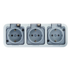 Изображение товара Розетка Svet накладная серая с крышкой (EV 0366-6639)