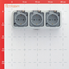 Розетка Svet накладная серая с крышкой (EV 0366-6639) - фото 2
