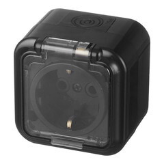 Розетка Svet накладная черная с крышкой (EV 0366-6611) - фото 5