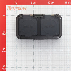 Розетка Svet накладная черная с крышкой (EV 0366-6521) - фото 2