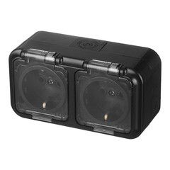 Розетка Svet накладная черная с крышкой (EV 0366-6621) - фото 5