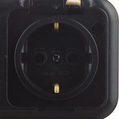 Розетка Svet накладная черная с крышкой (EV 0366-6621) - фото 3