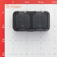 Розетка Svet накладная черная с крышкой (EV 0366-6621) - фото 2