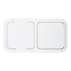 Блок выключатель и розетка Svet одноклавишный накладной белый (EV 0367-6120) - фото 1