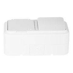 Блок выключатель и розетка Svet одноклавишный накладной белый (EV 0367-6120) - фото 6