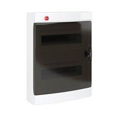 Изображение товара Щит распределительный навесной DKC Ram base ЩРН-П-24 пластиковый IP41 402х301х111 мм 24 модуля прозрачная дверь с клеммами белый