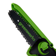 Пила цепная аккумуляторная Greenworks 24V GD24CSMNX 24 В 6" шаг 1/4" паз 1,1 мм 32 звена без АКБ и ЗУ (2008707) - фото 8