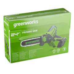 Пила цепная аккумуляторная Greenworks 24V GD24CSMNX 24 В 6" шаг 1/4" паз 1,1 мм 32 звена без АКБ и ЗУ (2008707) - фото 4