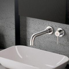 Смеситель для раковины встраиваемый РМС Sus однорычажный со скрытой частью в комплекте сталь (SUS129-3) - фото 3