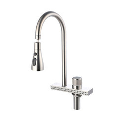 Изображение товара Смеситель для кухни РМС Sus сталь с высоким изливом с водопадом (SUS130-017F-2)