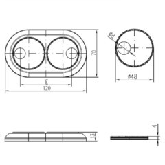 Отражатель декоративный двойной MCH d16 мм с эксцентриковой накладкой хром пластиковый (1 шт.) (KCH2000-16KIT) - фото 2