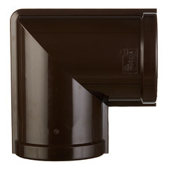 Угол желоба Docke Lux пластиковый d140 мм 90° шоколад RAL 8019 - фото 3