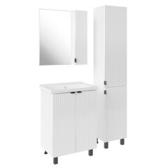 Пенал АСБ-Мебель Дора 35 см напольный правый белый - фото 4