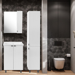 Зеркальный шкаф АСБ-Мебель Дора 60х72х15 см правый белый - фото 3