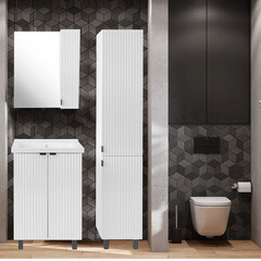 Тумба под раковину АСБ-Мебель Дора 60 см напольная белая (9966) - фото 3