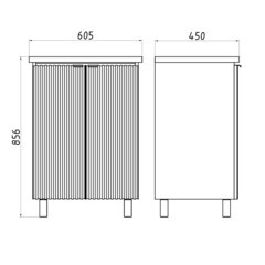 Тумба под раковину АСБ-Мебель Дора 60 см напольная серая (9967) - фото 3