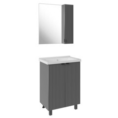 Тумба под раковину АСБ-Мебель Дора 60 см напольная серая (9967) - фото 2